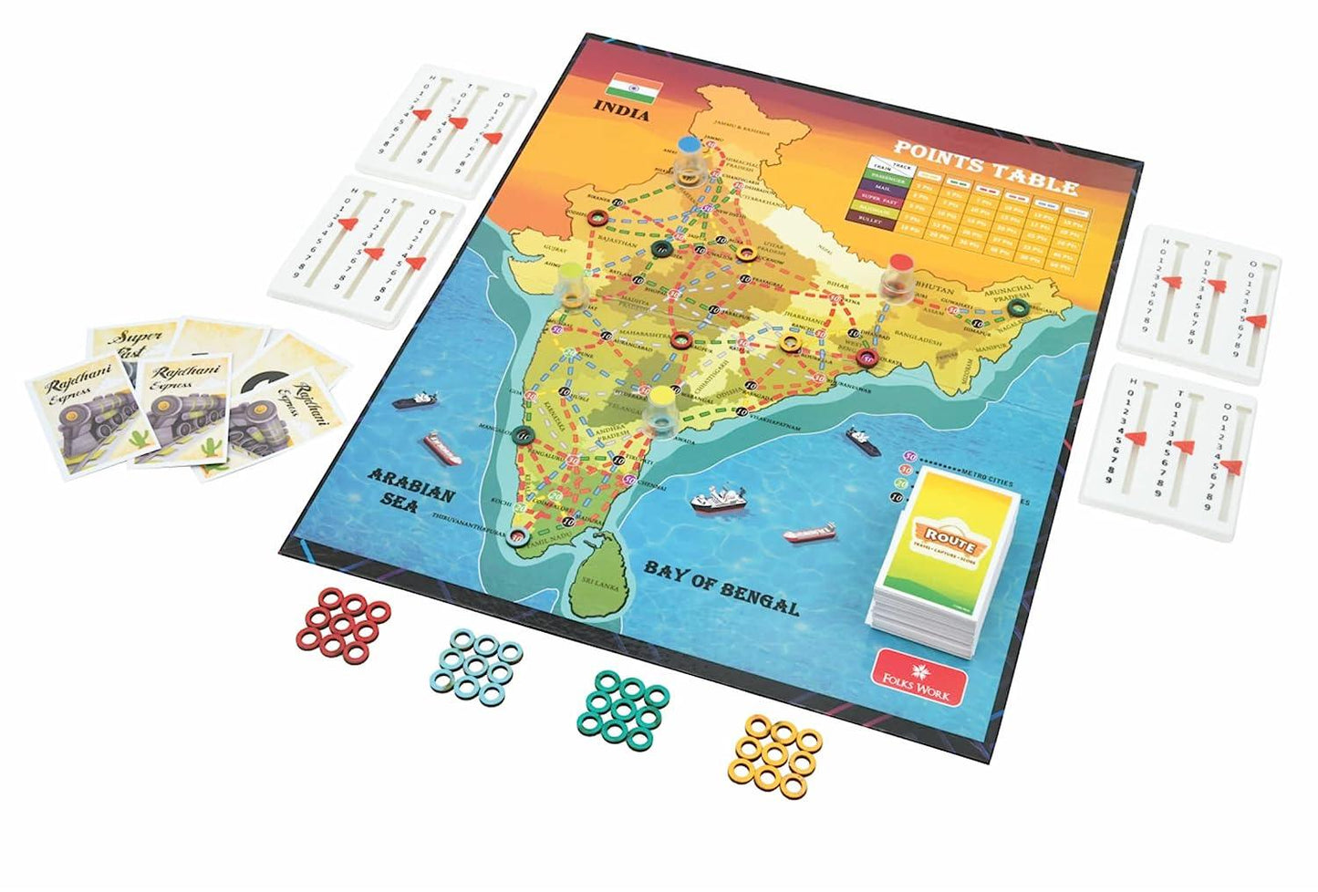 Folks Work Travel Board Games for Kids –  Train Travels Route Board Games for Toddler, Players 2 to 4, Suitable For Age 8 Year and Above