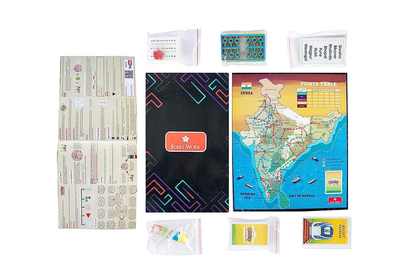 Folks Work Travel Board Games for Kids –  Train Travels Route Board Games for Toddler, Players 2 to 4, Suitable For Age 8 Year and Above