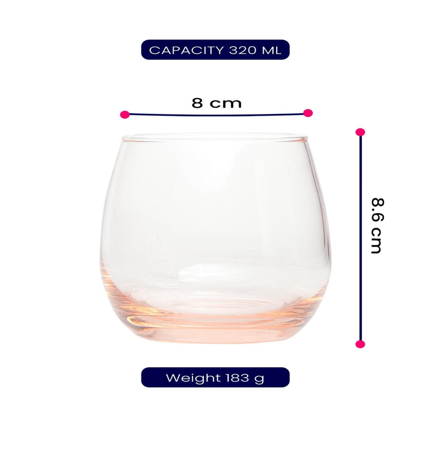Luminarc  Maine Salmon Pink 320ml Set Of 6