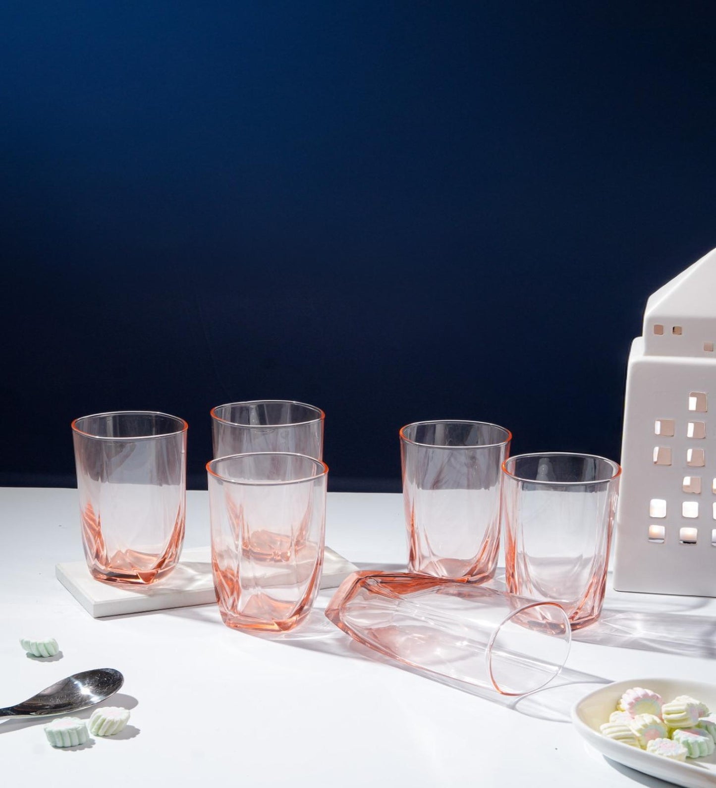 Luminarc Eiffel Salmon Pink Highball Water & Juice Glass - Set of 6 (350 ml)