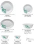Larah by BOROSIL Tiara Series Woodstock White Abstract Opalware Microwave Safe 33 Piece Dinner Set