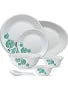 Larah by BOROSIL Tiara Series Woodstock White Abstract Opalware Microwave Safe 33 Piece Dinner Set