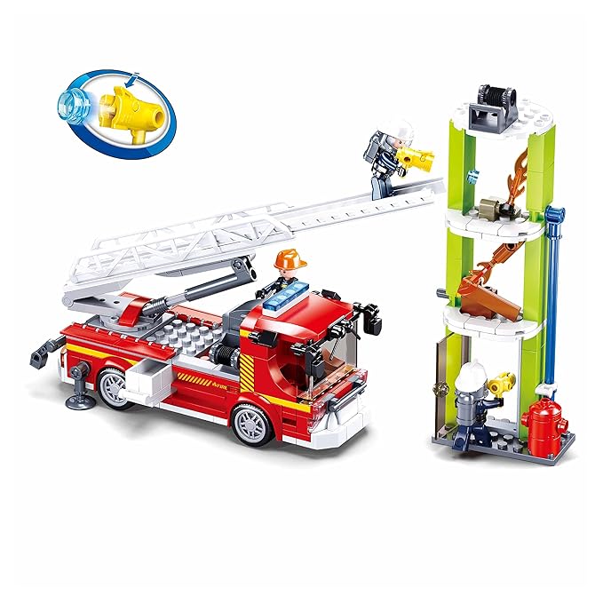 Sluban Fire Engine (Large) Building Blocks Kit for Kids - Creative Construction Set with 343 Pieces Educational STEM Toy, BIS Certified Building Kit and Gifts for 6+ Year Old Boy or Girl