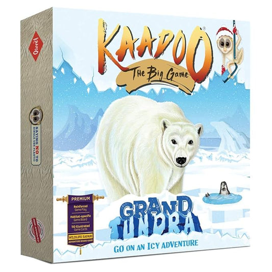 KAADOO-Premium Board Game-Grand Tundra-Journey into The ICY Arctic Circle-Educational Adventure Safari Game for Kids 6+ & Family-Made in India(2-4 Players)