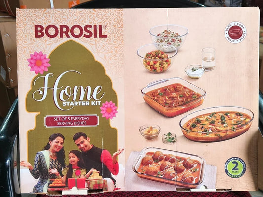 Borosil Home Starter Essential Glass Container Set of 5