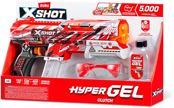 ZURU X-Shot Hyper Gel Clutch Blaster(5,000) for Age 14+